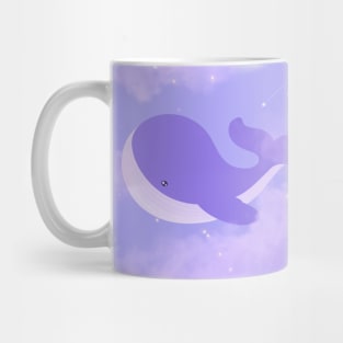 Purple Whale in sky Mug